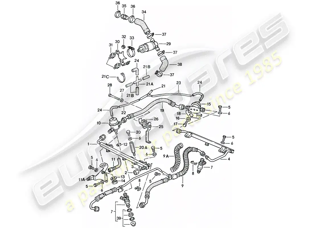 porsche 1985 (911) for - l-jetronic ii parts diagram
