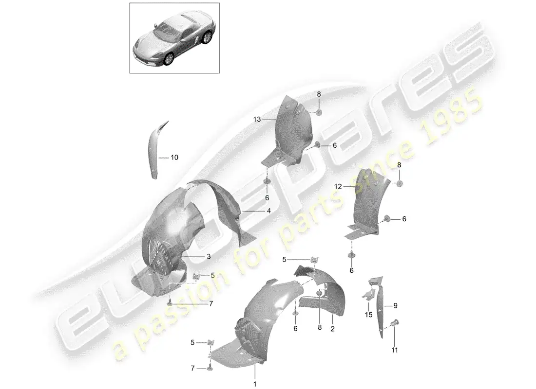porsche 2019 (718 boxster) trims parts diagram