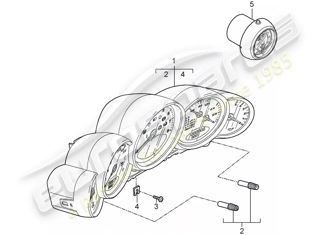 porsche 2012 (997-2 turbo / gt2 rs) instruments parts diagram