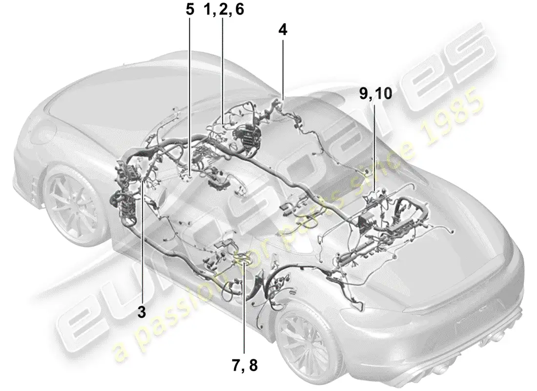 porsche 2020 (718 boxster spyder) wiring harnesses parts diagram
