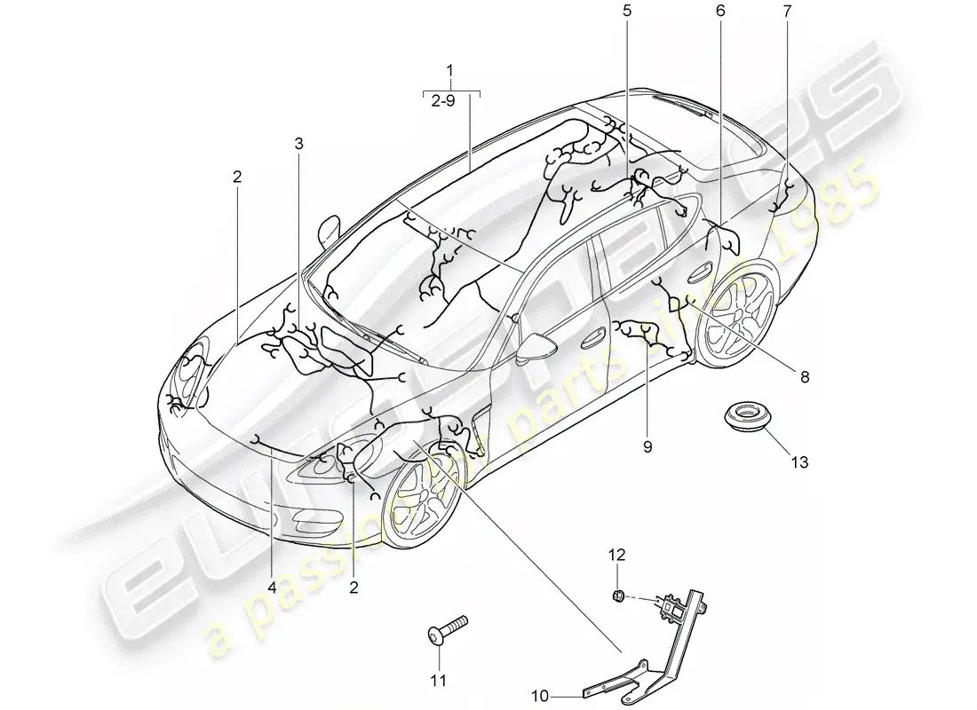 porsche 2010 (panamera 970) wiring harnesses parts diagram