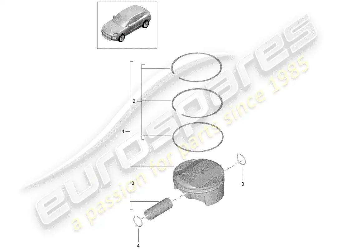 porsche 2019 (macan) piston parts diagram