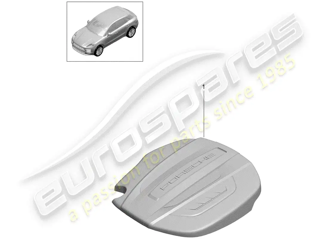 porsche 2019 (macan) engine cover parts diagram
