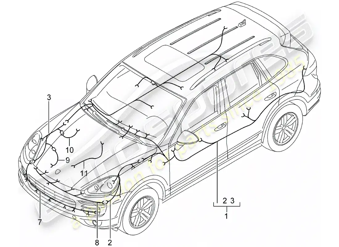 porsche 2014 (cayenne e2 92a) wiring harnesses part diagram