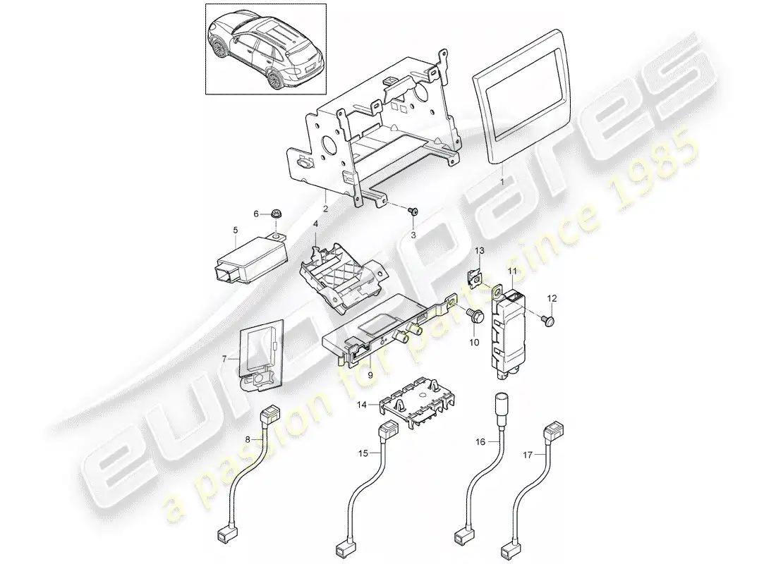 porsche 2014 (cayenne e2 92a) preparation parts diagram