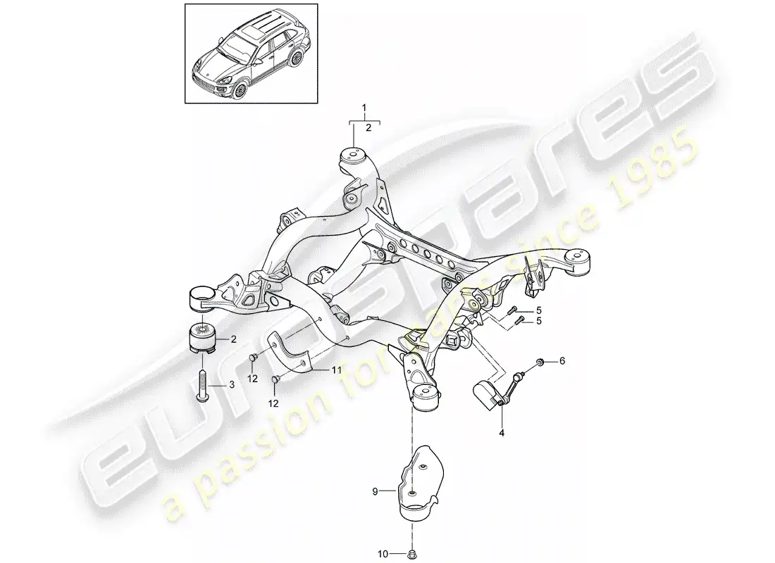 porsche 2014 (cayenne e2 92a) rear axle part diagram