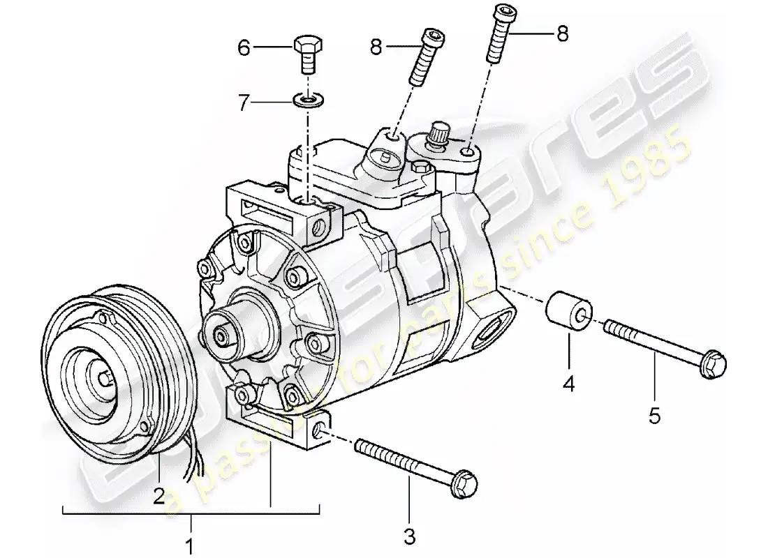 porsche 2003 (996 turbo / gt2) compressor parts diagram