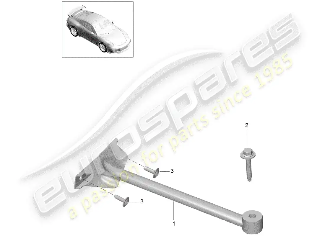 porsche 2016 (991-1 r/gt3/rs) dome strut parts diagram