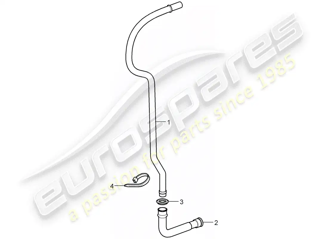 porsche 2006 (987 boxster) water drain pipe parts diagram