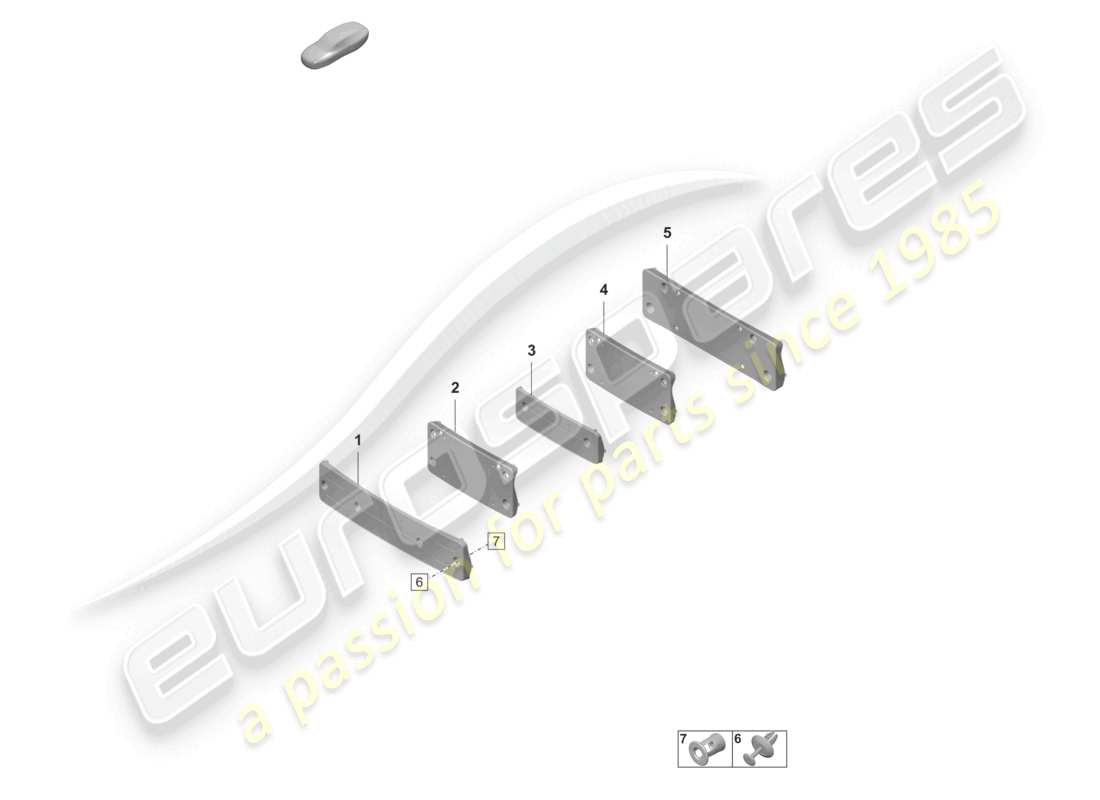 porsche 2021 (taycan 9j1-1) licence plate holder part diagram