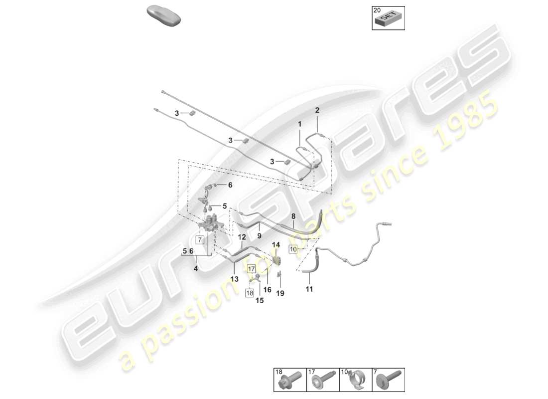 porsche 2024 (992-2 turbo / s) hydraulic line underbody pdcc part diagram