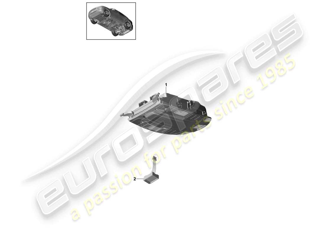 porsche 2023 (cayenne e3 9ya/9yb) roof console front part diagram