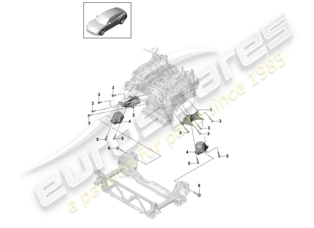 porsche 2021 (panamera 971-1) engine lifting tackle console for engine mounting engine mounting part diagram