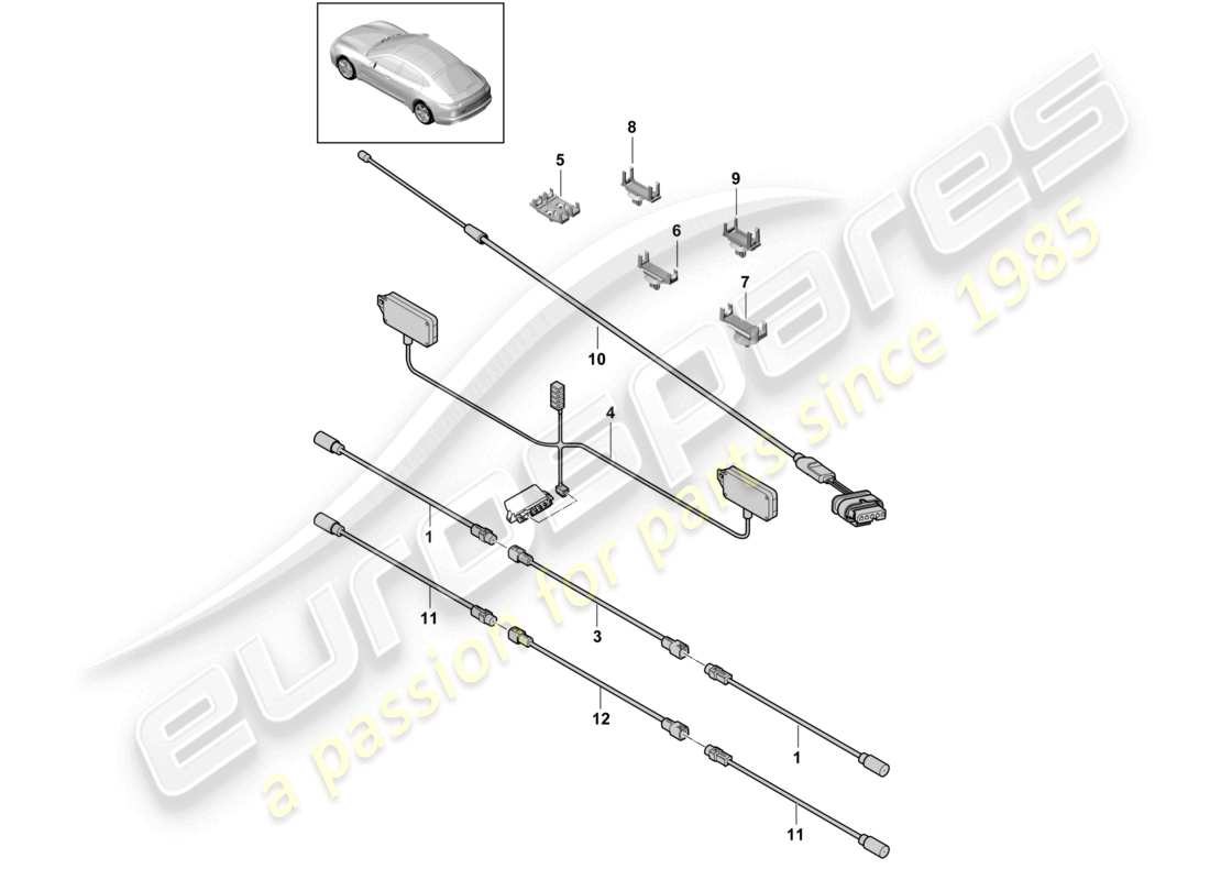 porsche 2021 (panamera 971-1) aerial connection line parts diagram