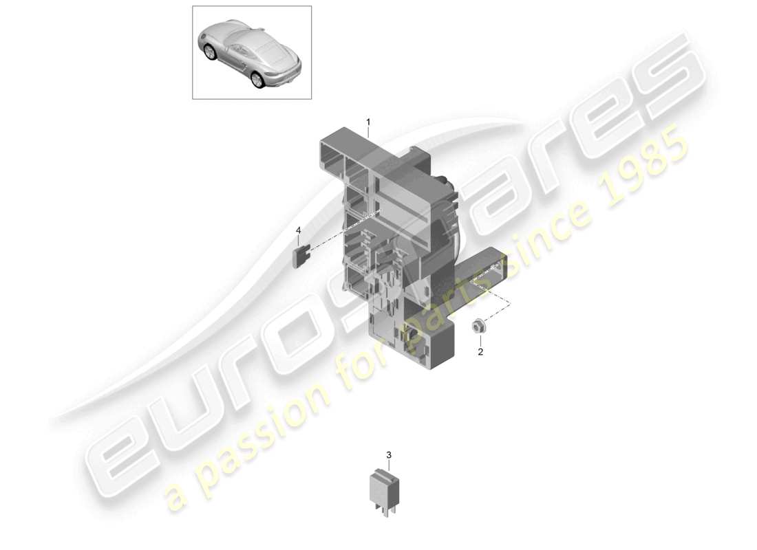 porsche 2025 (718 cayman) central electrics rear for luggage compartment part diagram