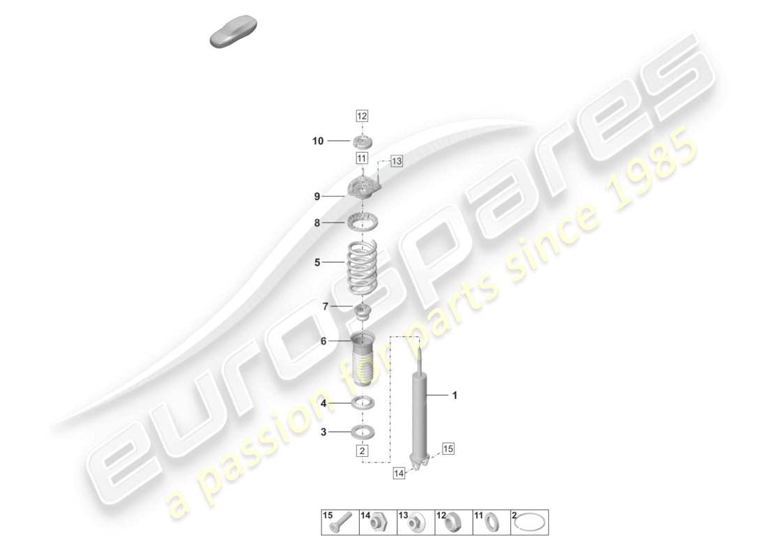 porsche 2025 (992-2 turbo / s) shock absorber (spring cyl.) individual part part diagram