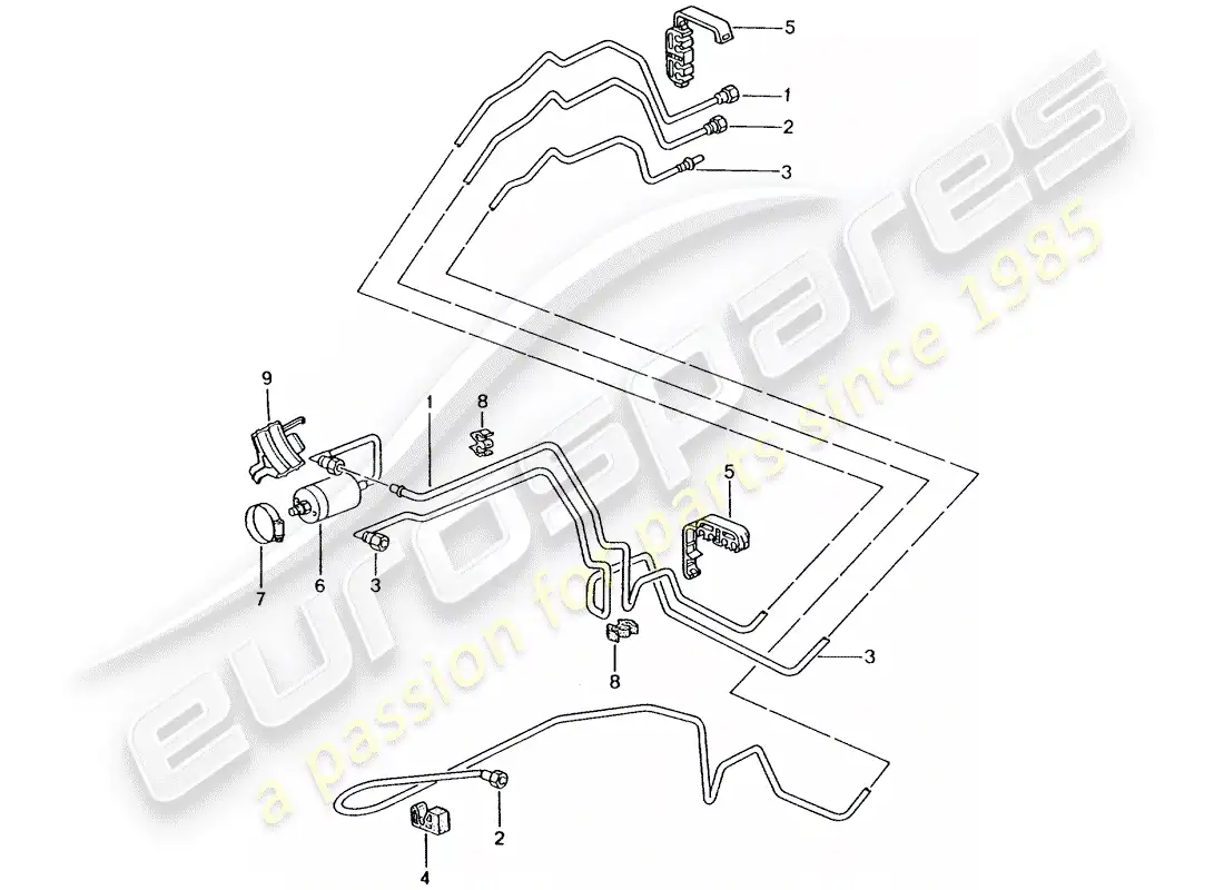 porsche 2004 (996 turbo / gt2) fuel system parts diagram