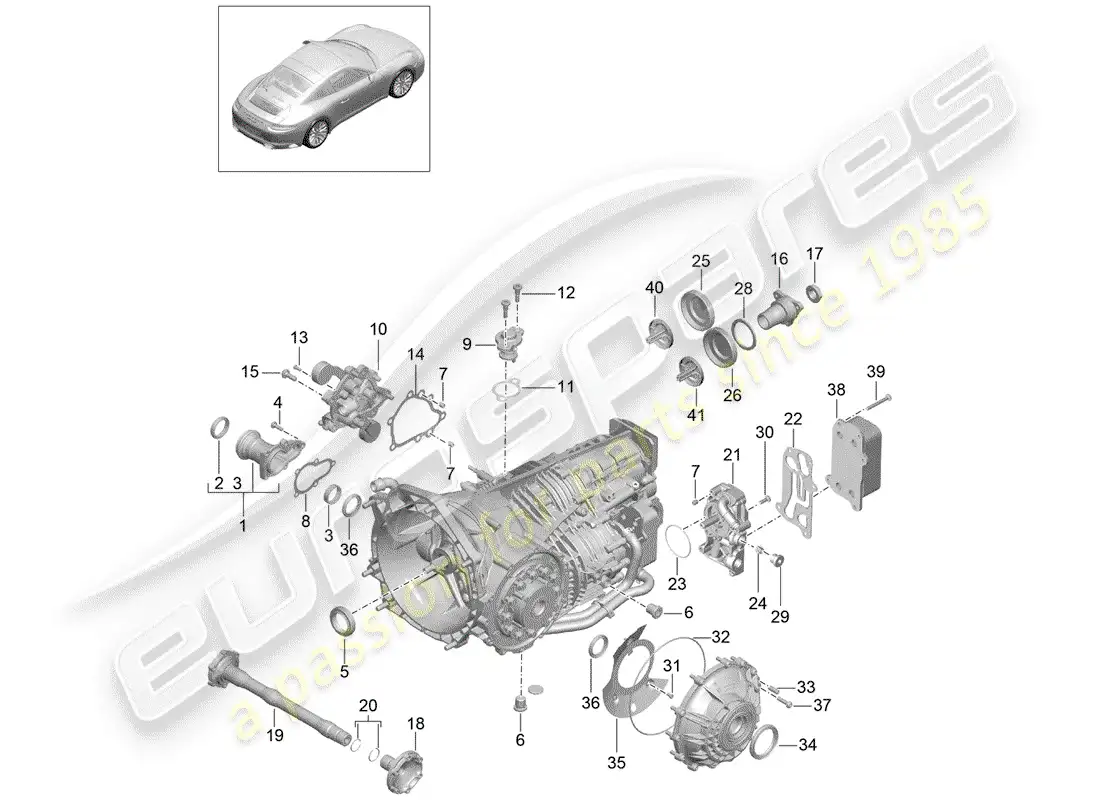 porsche 2017 (991-2) manual gearbox parts diagram