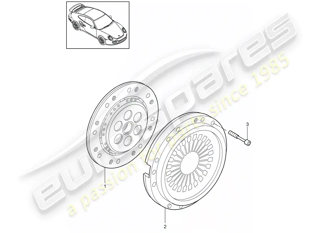 porsche 2012 (997-2 turbo / gt2 rs) clutch parts diagram