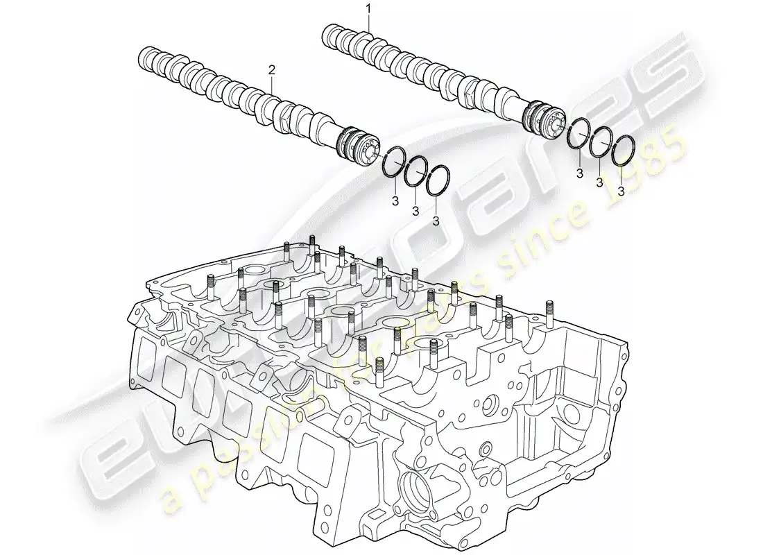 porsche 2009 (cayenne e1 9pa) camshaft part diagram
