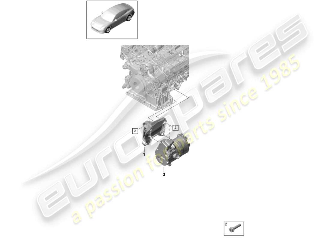 porsche 2021 (panamera 971-1) poly-v-belt fasteners parts diagram