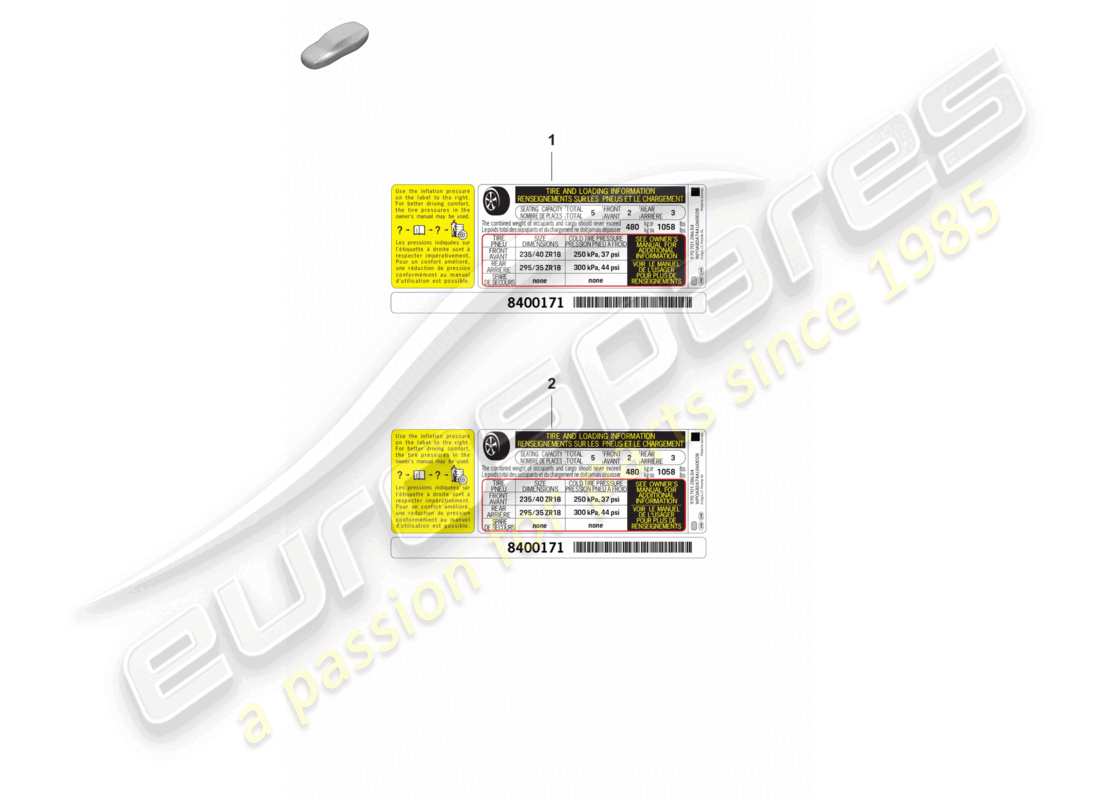 porsche 2023 (taycan 9j1-1) notice for tyre pressure tyre size: 21 d >>- 10.08.2021 usa canada discontinued parts mexico part diagram