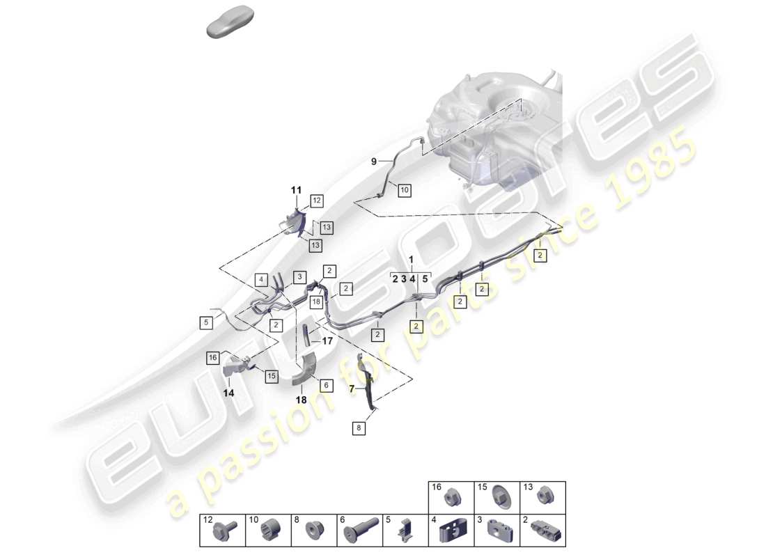porsche 2026 (cayenne e3 pa) fuel line underbody part diagram