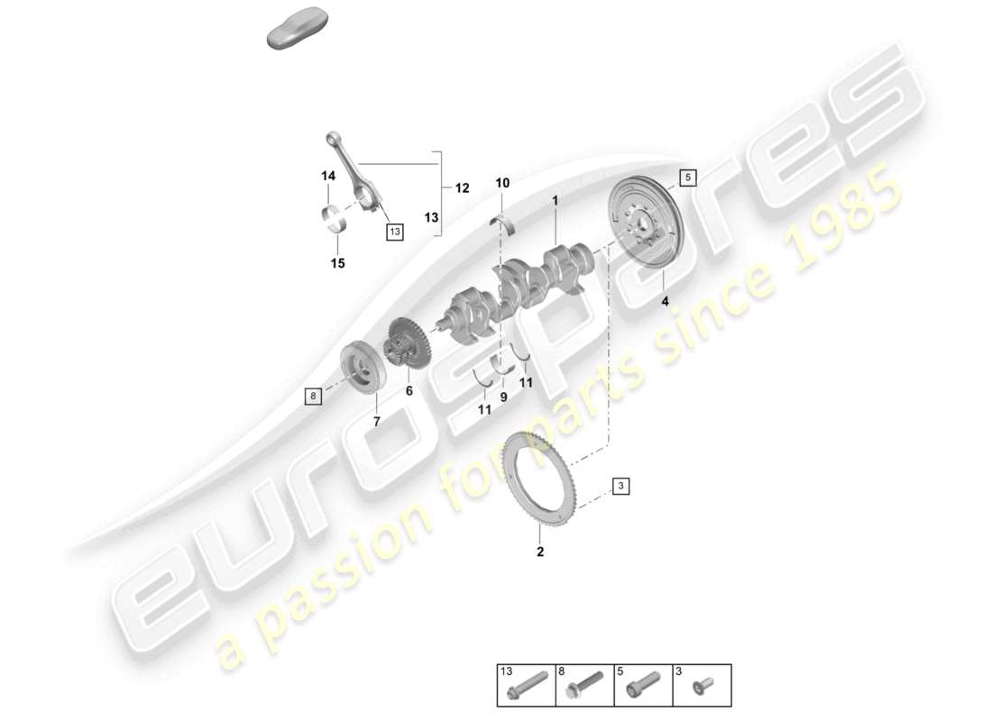 porsche 2026 (cayenne e3 pa) crankshaft conrod vibration damper part diagram