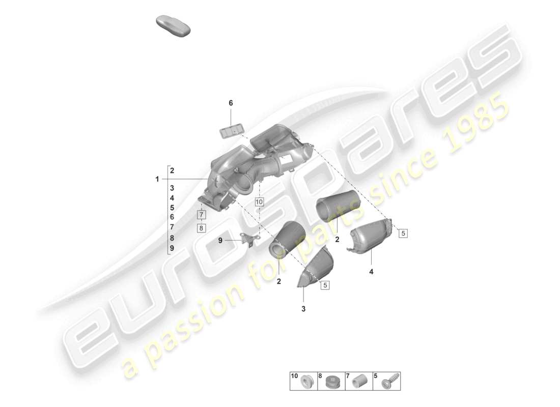 porsche 2022 (992-1 gt3/rs/st) air filter part diagram