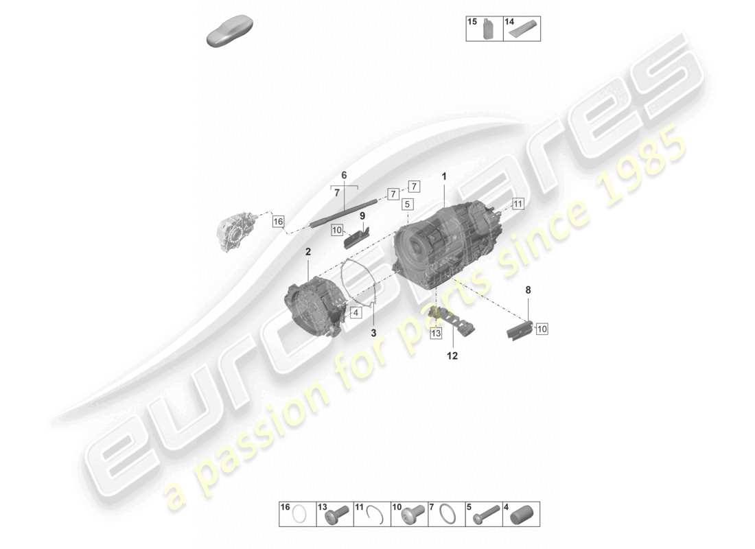 porsche 2024 (panamera 971-2) 8-speed dual clutch gearbox - pdk - for vehicles with hybrid drive part diagram