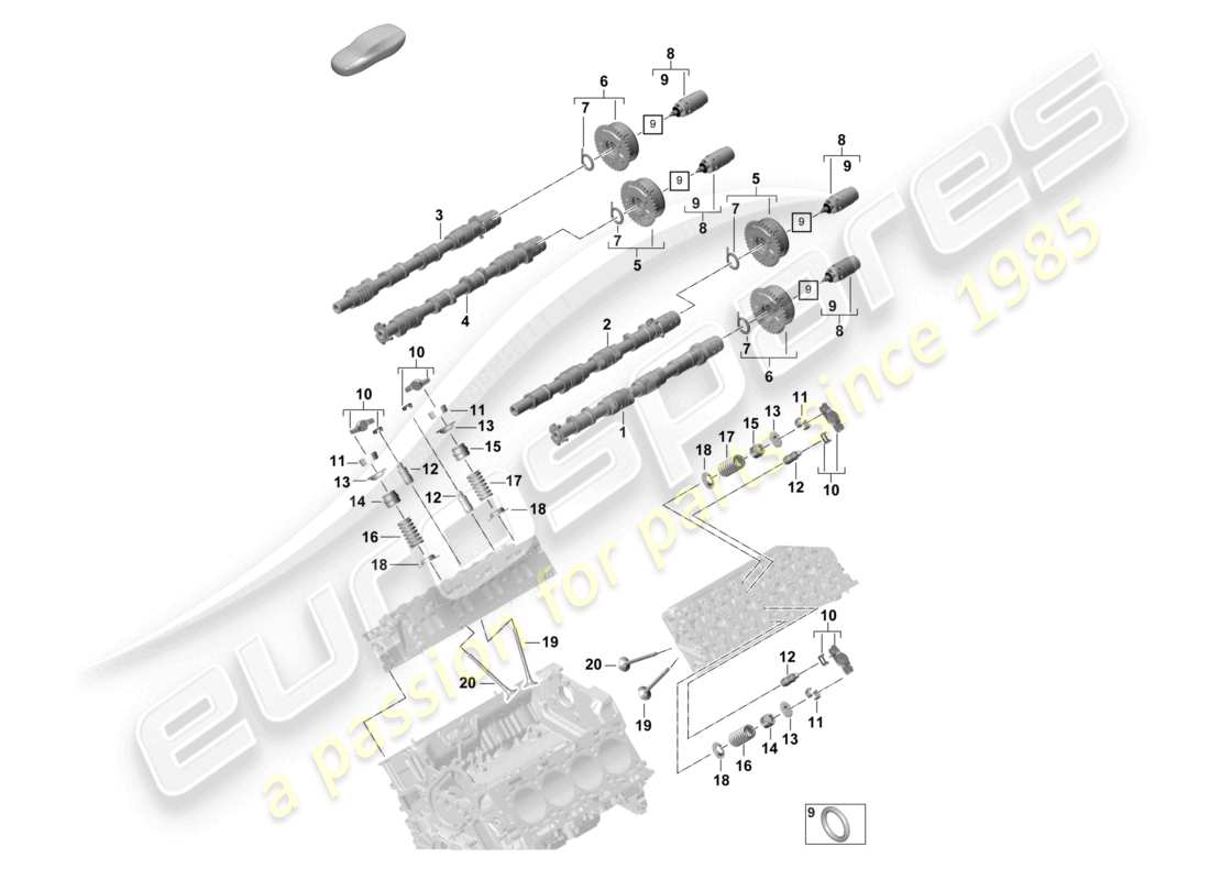 porsche 2024 (panamera 971-2) camshaft, valves part diagram
