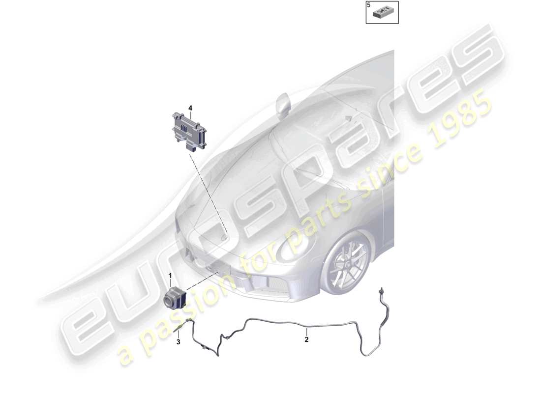 porsche 2024 (992-2) camera for night-vision system individual parts for vehicles with night vision system part diagram