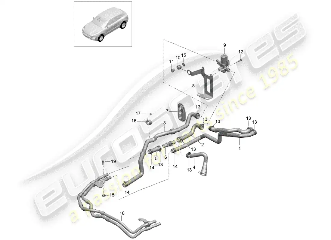 porsche 2014 (macan) heater part diagram