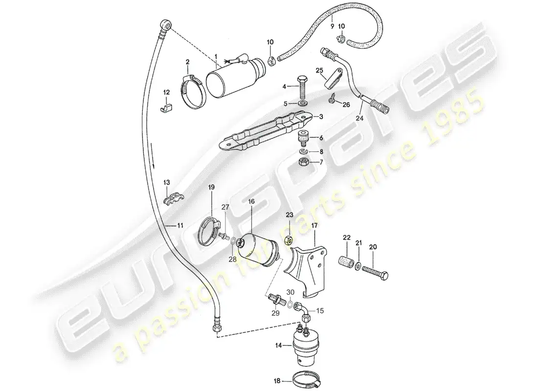 porsche 1976 (911) fuel system - d - mj 1975>> parts diagram