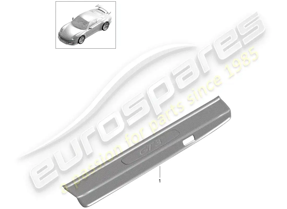 porsche 2016 (991-1 r/gt3/rs) scuff plate - sill panel parts diagram