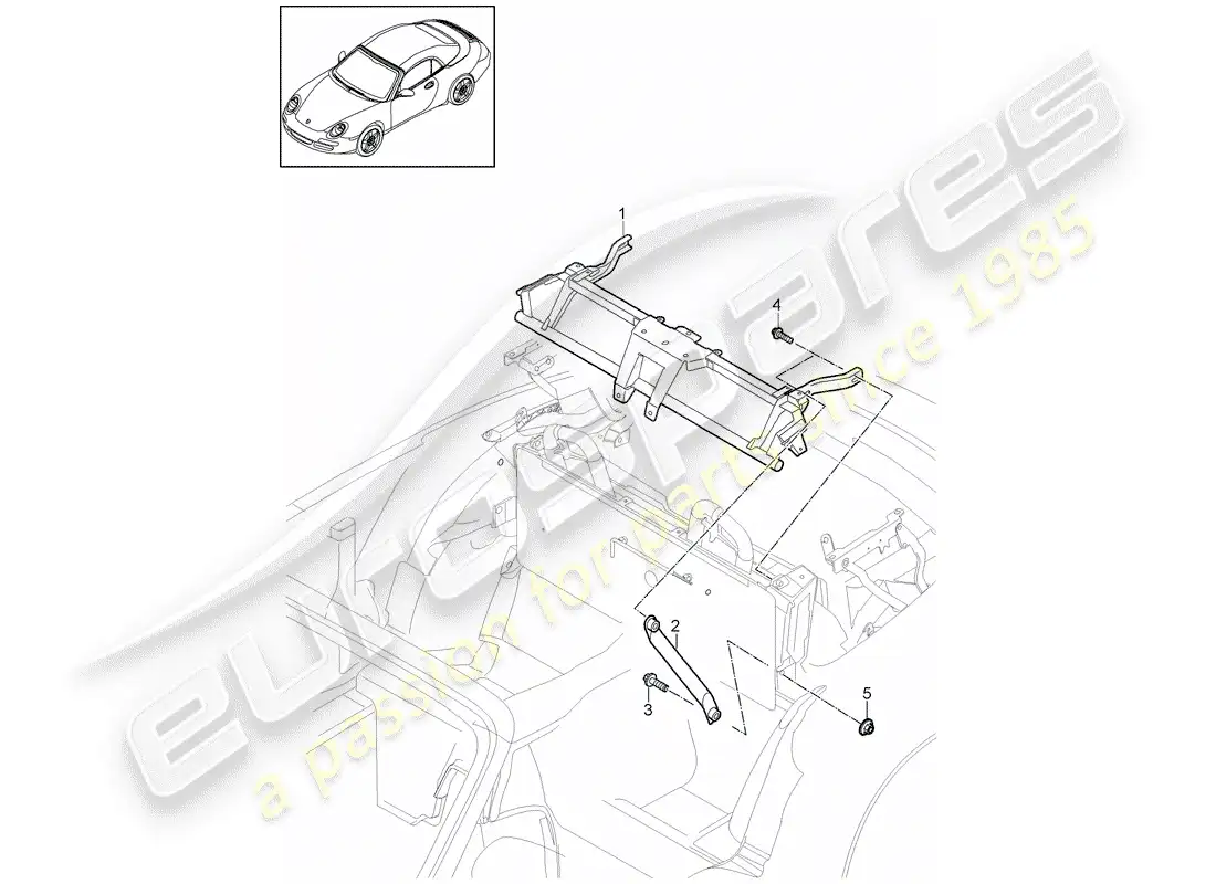 porsche 2010 (997-2) frame parts diagram