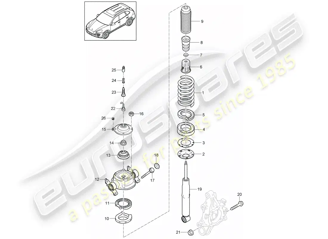 porsche 2014 (cayenne e2 92a) suspension part diagram
