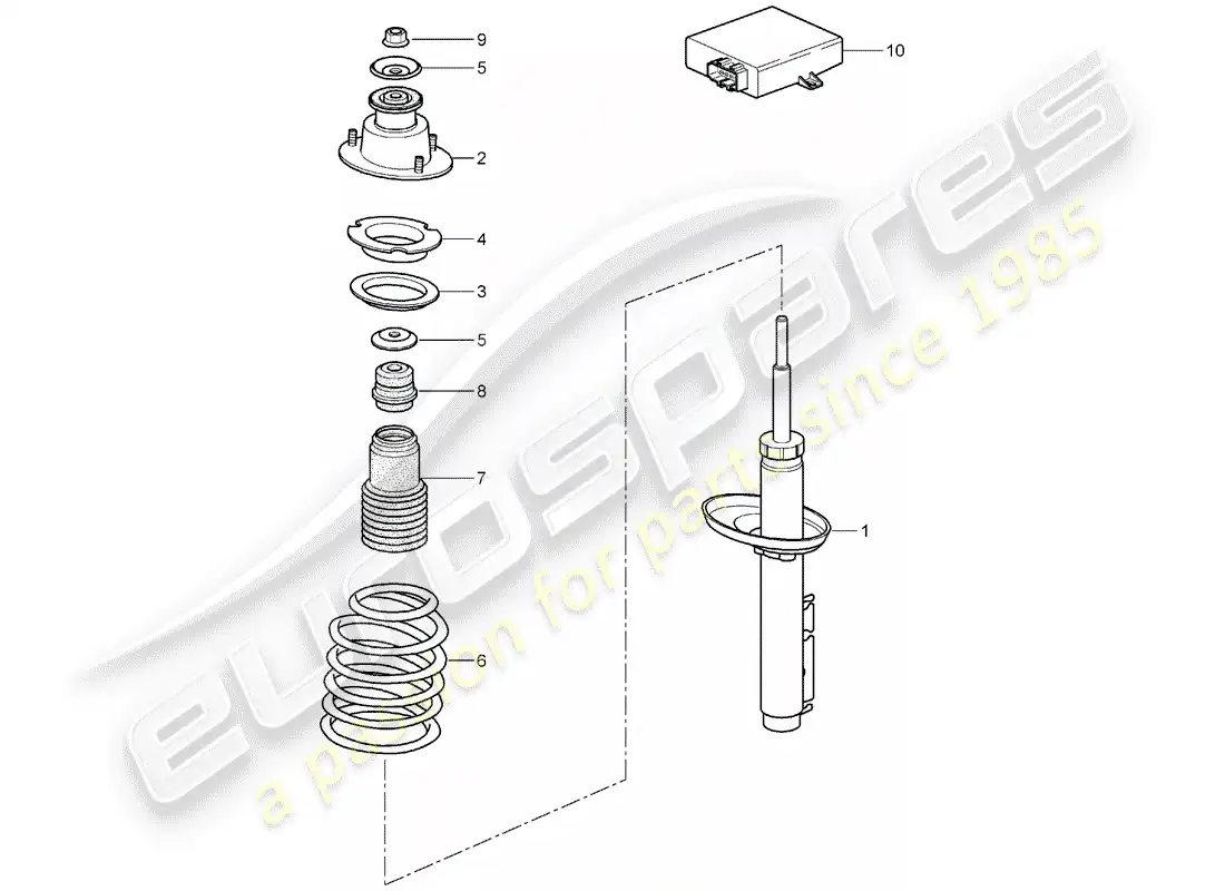 porsche 2007 (987 boxster) shock absorber parts diagram