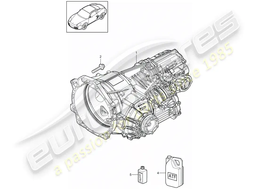 porsche 2009 (987 cayman) - pdk - parts diagram