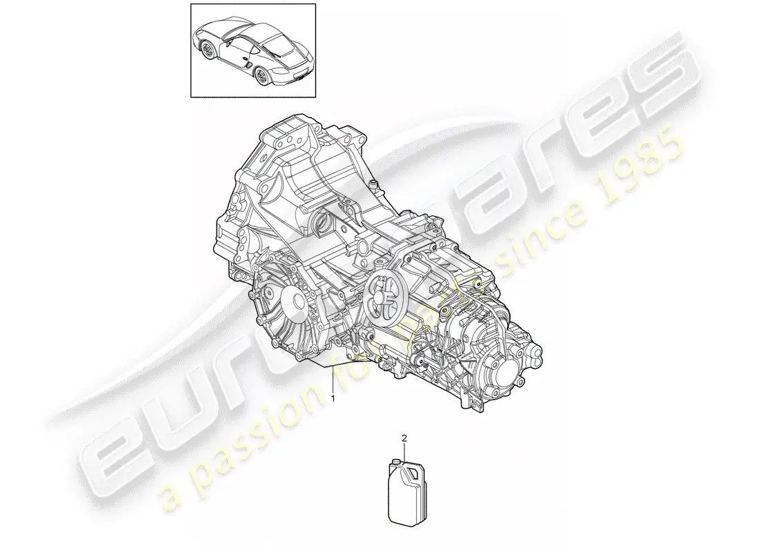 porsche 2009 (987 cayman) replacement transmission parts diagram