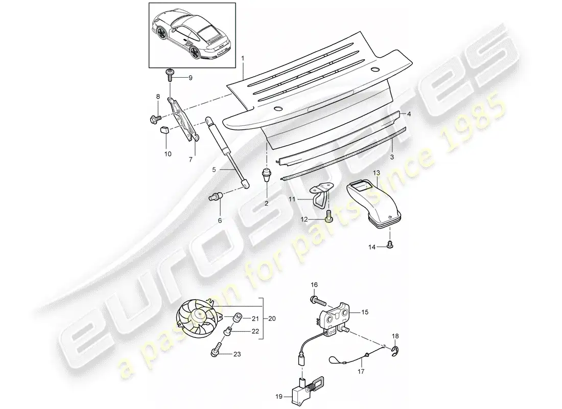 porsche 2012 (997-2 turbo / gt2 rs) cover part diagram