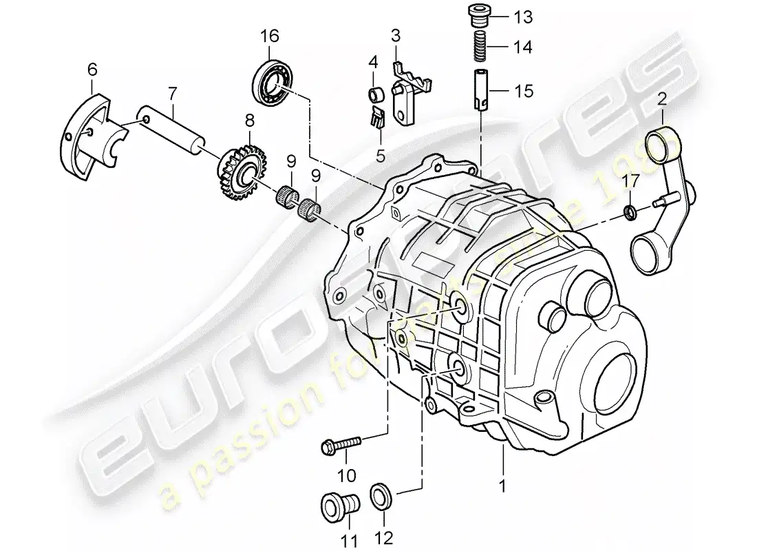 porsche 1998 (986 boxster) transmission case - transmission cover parts diagram