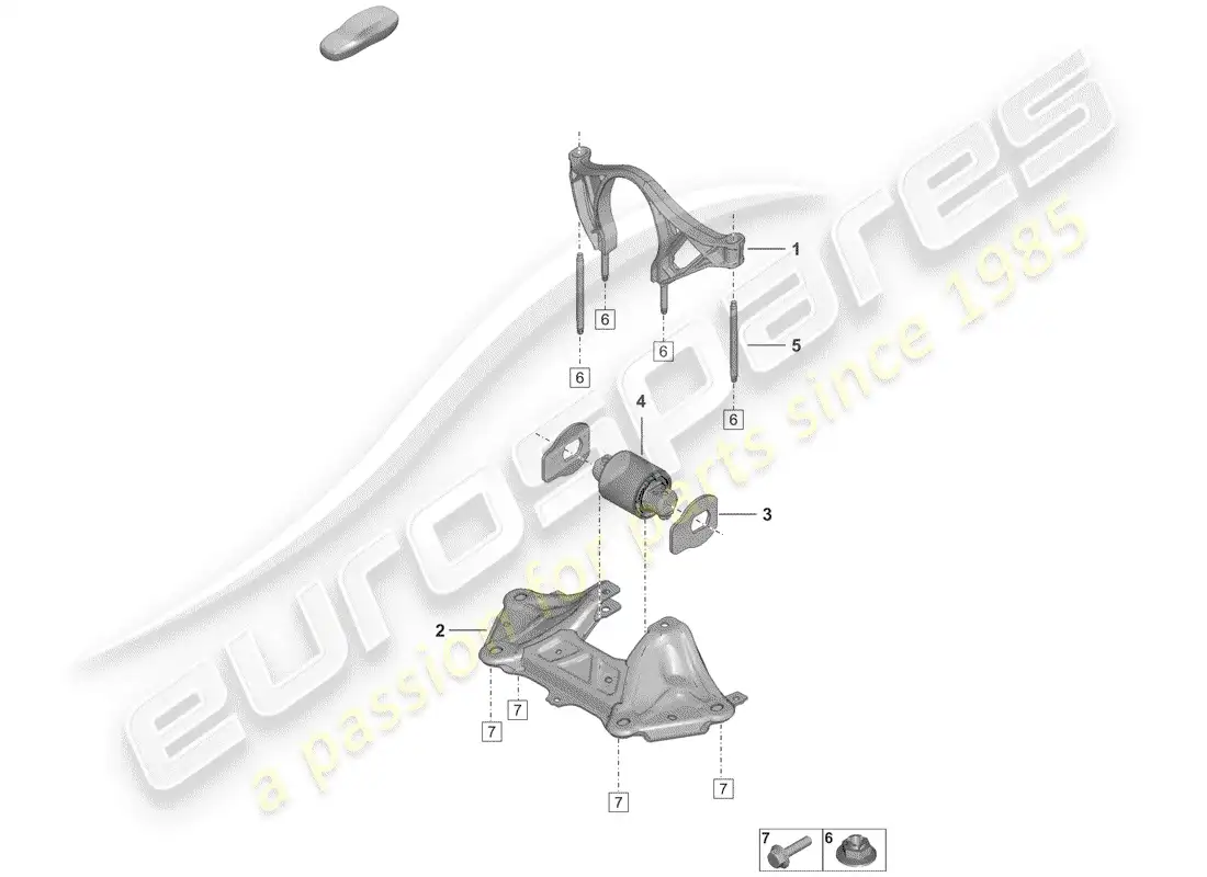 porsche 2020 (992-1) mounting parts for engine and parts diagram