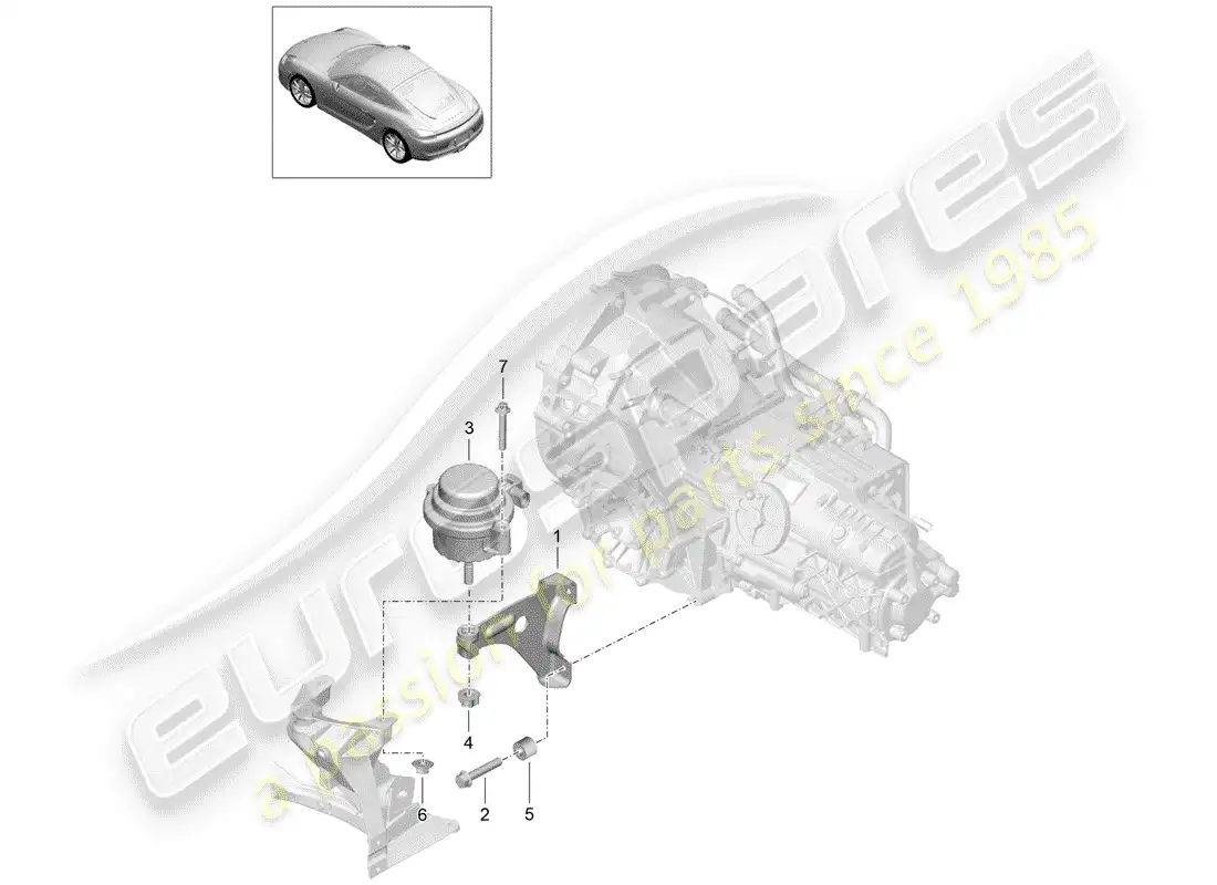 porsche 2015 (981 cayman) transmission suspension parts diagram