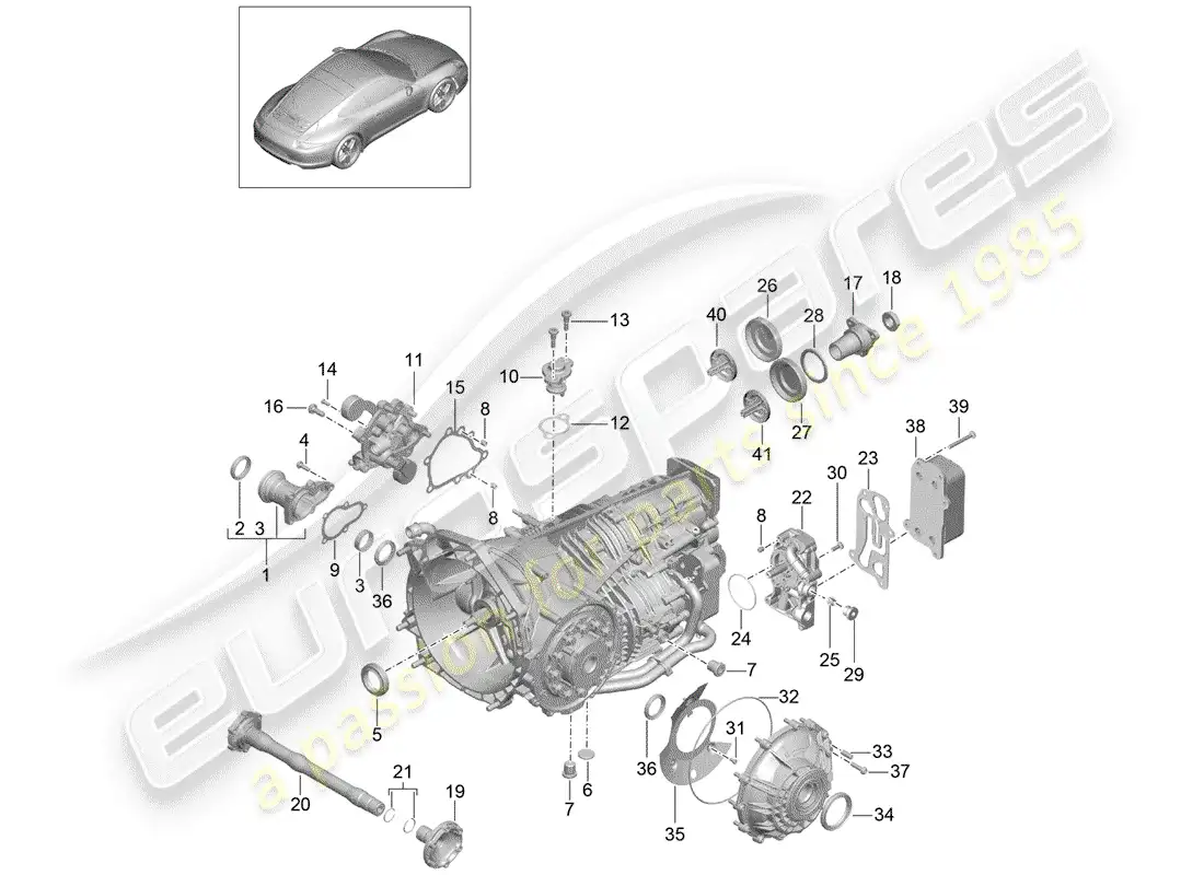 porsche 2013 (991-1) manual gearbox parts diagram