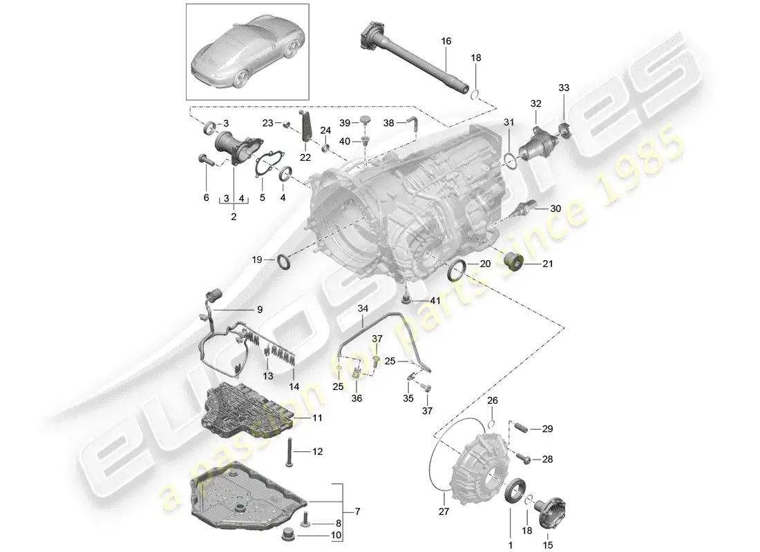 porsche 2013 (991-1) - pdk - parts diagram
