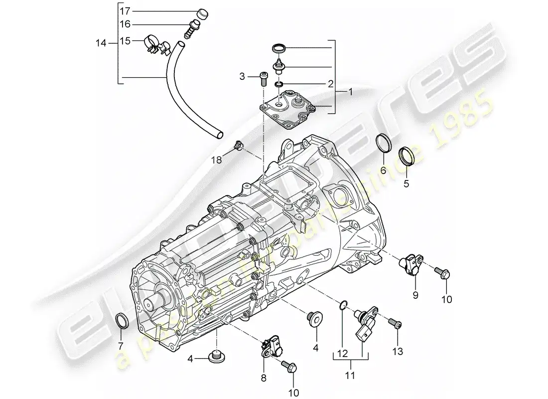 porsche 2007 (cayenne e1 9pa) replacement transmission parts diagram