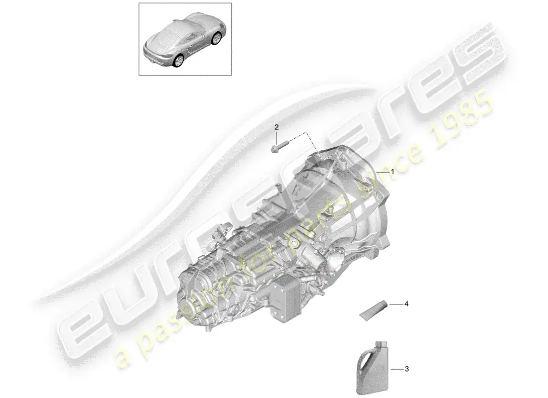 porsche 2019 (718 cayman) manual gearbox parts diagram
