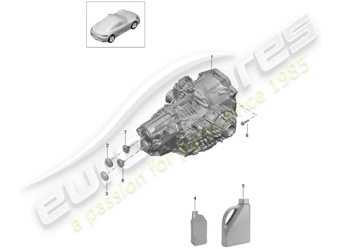 porsche 2019 (718 cayman) - pdk - parts diagram