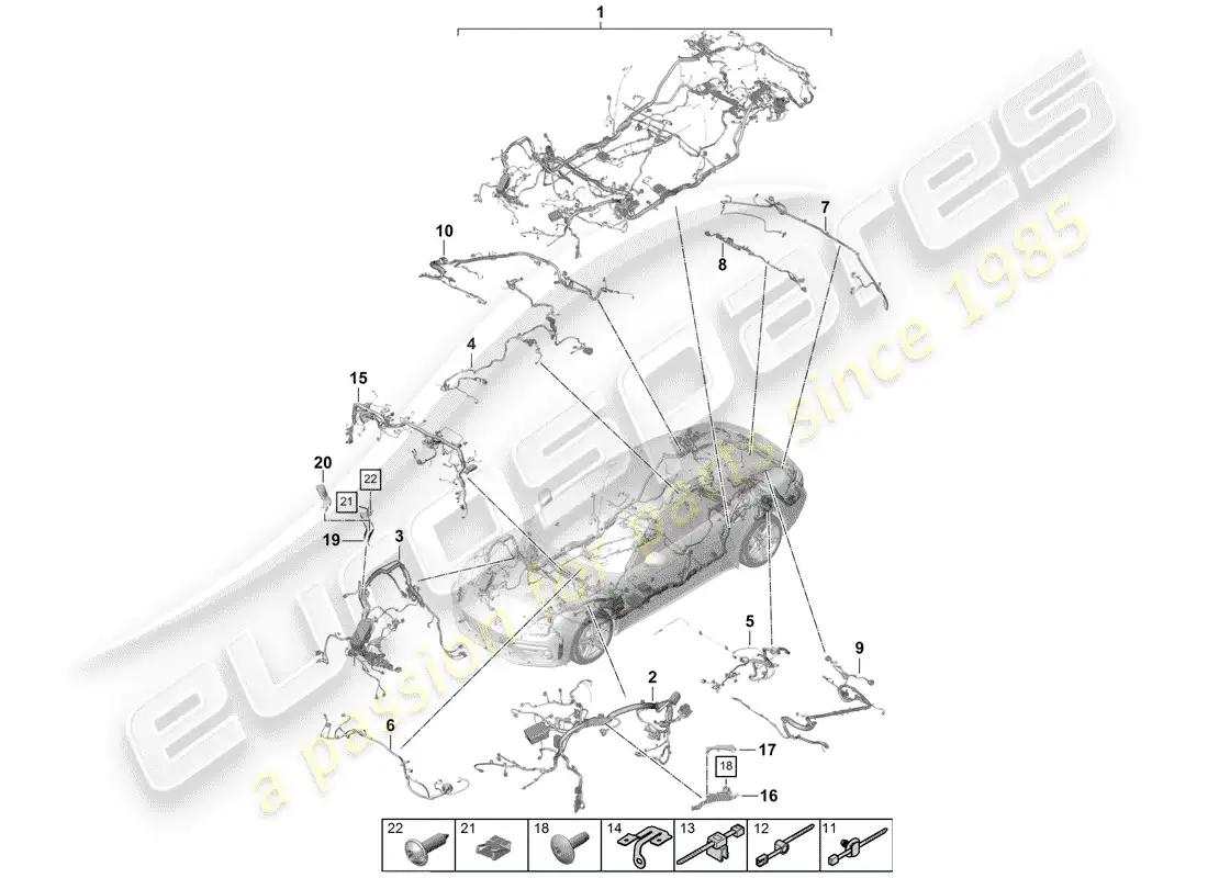 porsche 2017 (panamera 971-1) wiring harnesses parts diagram